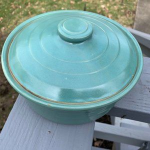 Vintage Covered Monmouth USA Casserole Baker Crock